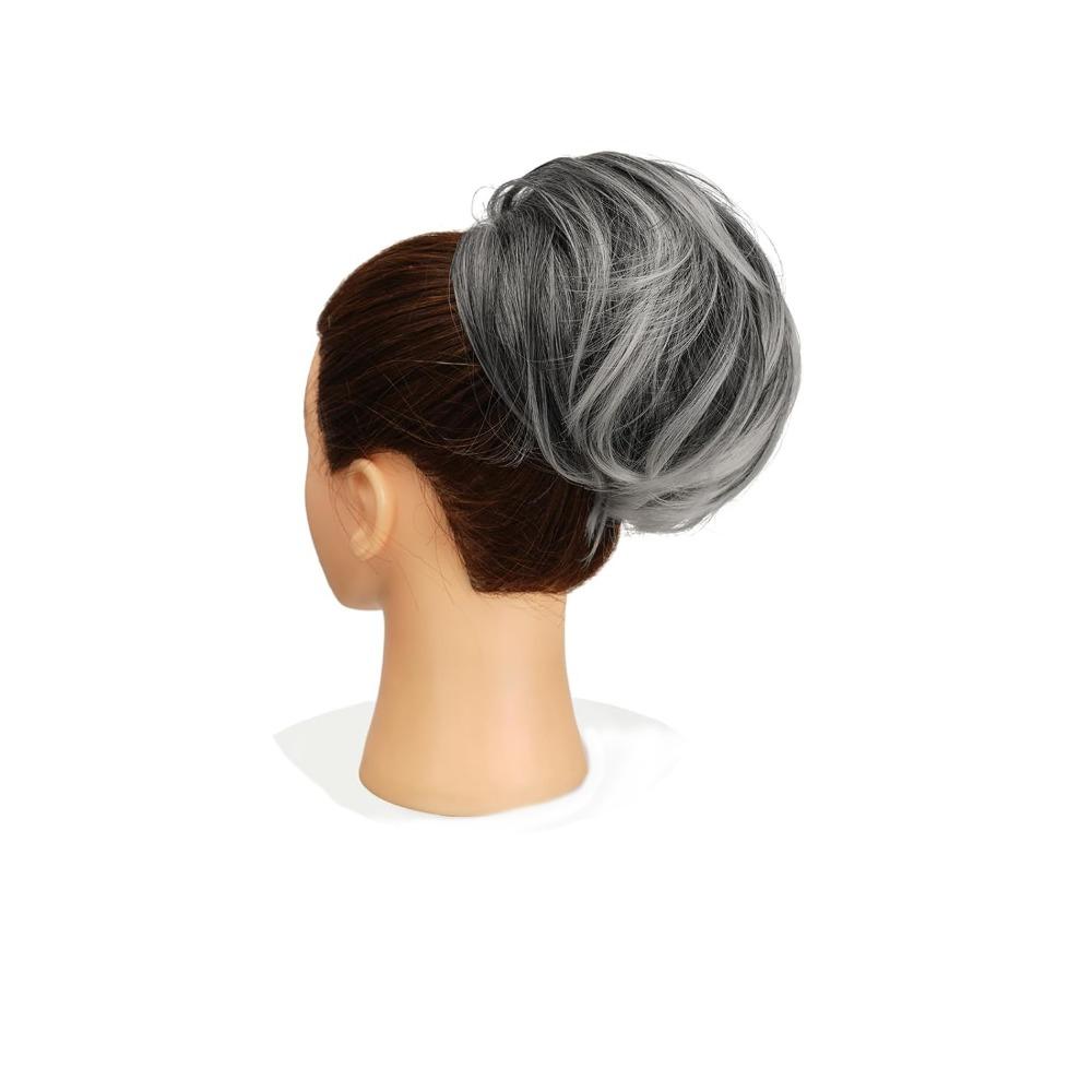 Damen 6-Zoll Kordelzug-Stil kurz innerer Knopf Pferdeschwanz leicht gelockt flauschige Perücke