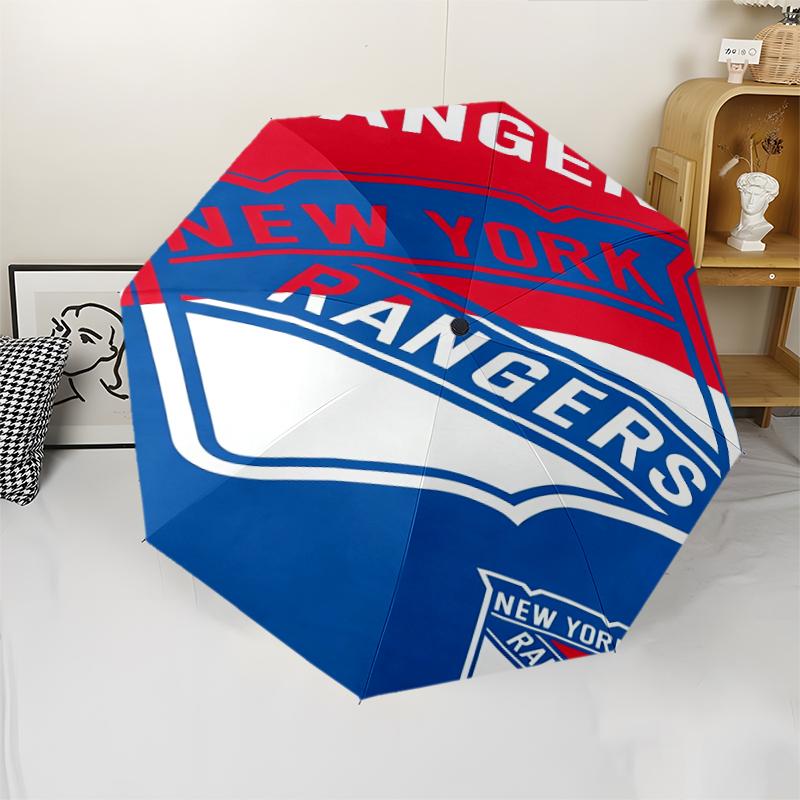 Rangers Emblem Print Automatic Umbrella, 8 Rib Iron Frame, Plastic Handle, Suitable for Outdoor Travel &Daily , Ideal Gift