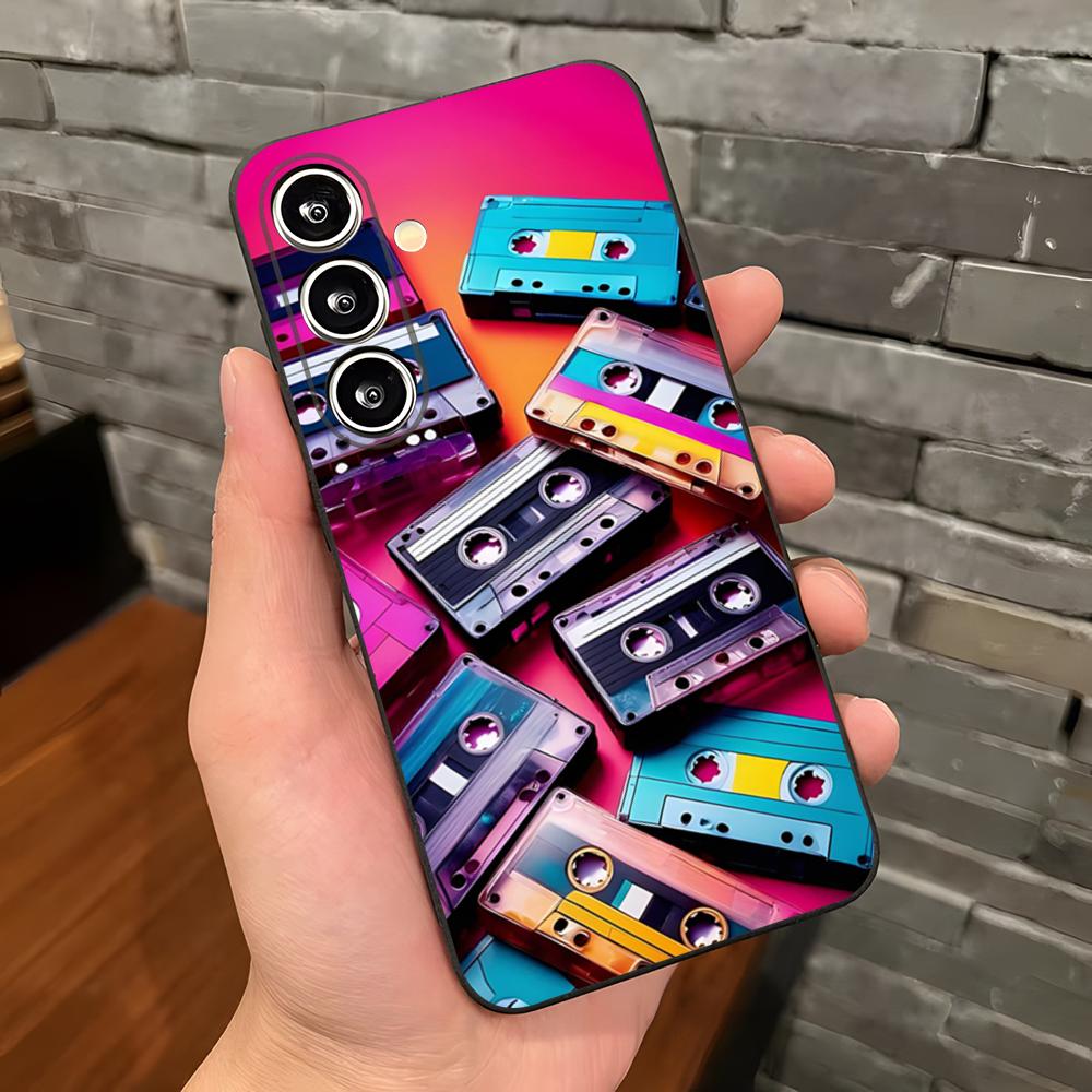 

Vintage Cassette Tape Retro Style Phone Case For Samsung A25 A13 A33 5G A54 A36 A35 A56 A52 A14 Shockproof Soft Cover Samsung A05