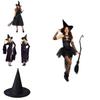 Spellbinding Sleeveless Witch Dress Featuring Elegant Accessories For Halloween Celebrations