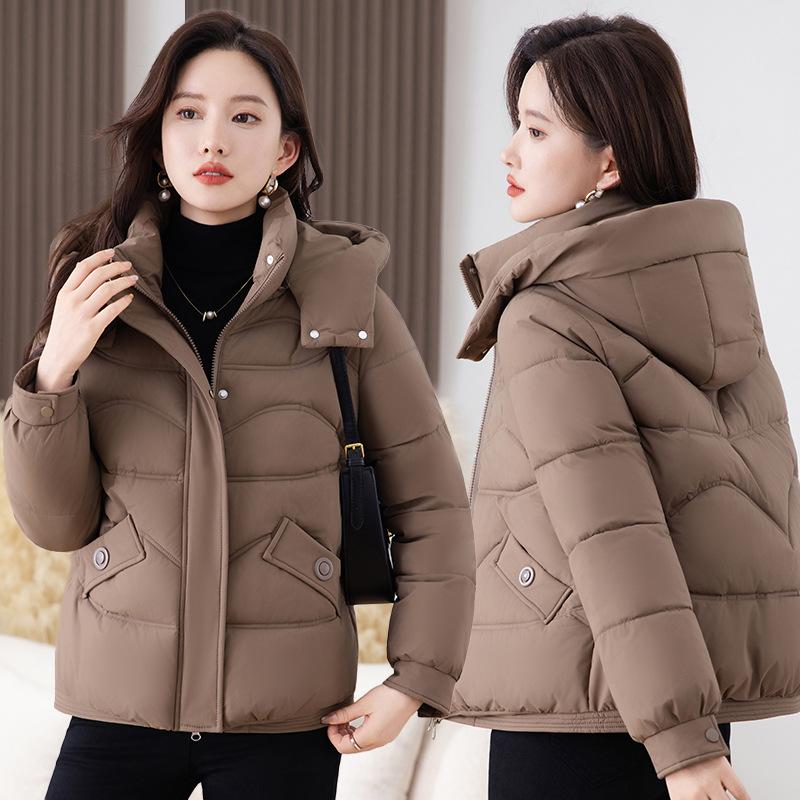 Women’s Short Windproof Thicken Warm Winter Jacket With Detachable Hood