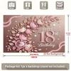 2D Pink Rose 18th Happy Birthday Backdrop 210x150cm Party Banner