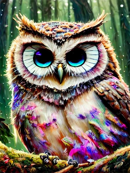 Full Square/round Diamond Art Painting Owl Cartoon 5d Diy Embroidery Mosaic Animal Crystal Wall Sticker Decor Home