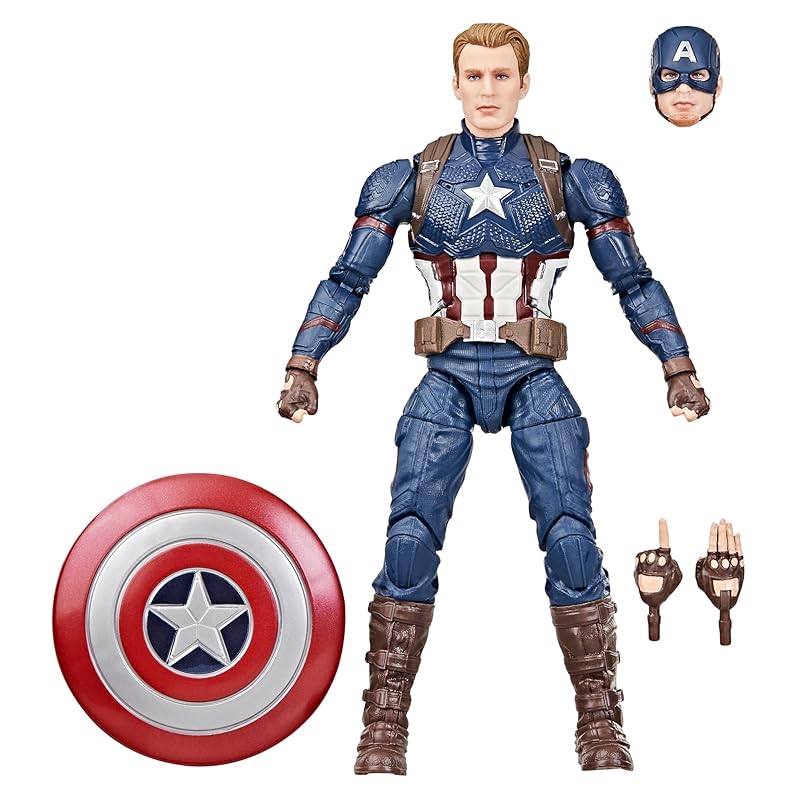 Hasbro Серия Marvel Legends Капитан Америка «Мстители»: Коллекционная фигурка  Финал  15 см G0607 Оригинальная