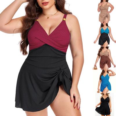 New Arrivals: Western-Style Plus-Size Swimwear — Women's One-Piece Swimsuit (Bikini Style) with Body-Flattering, Slimming Coverage