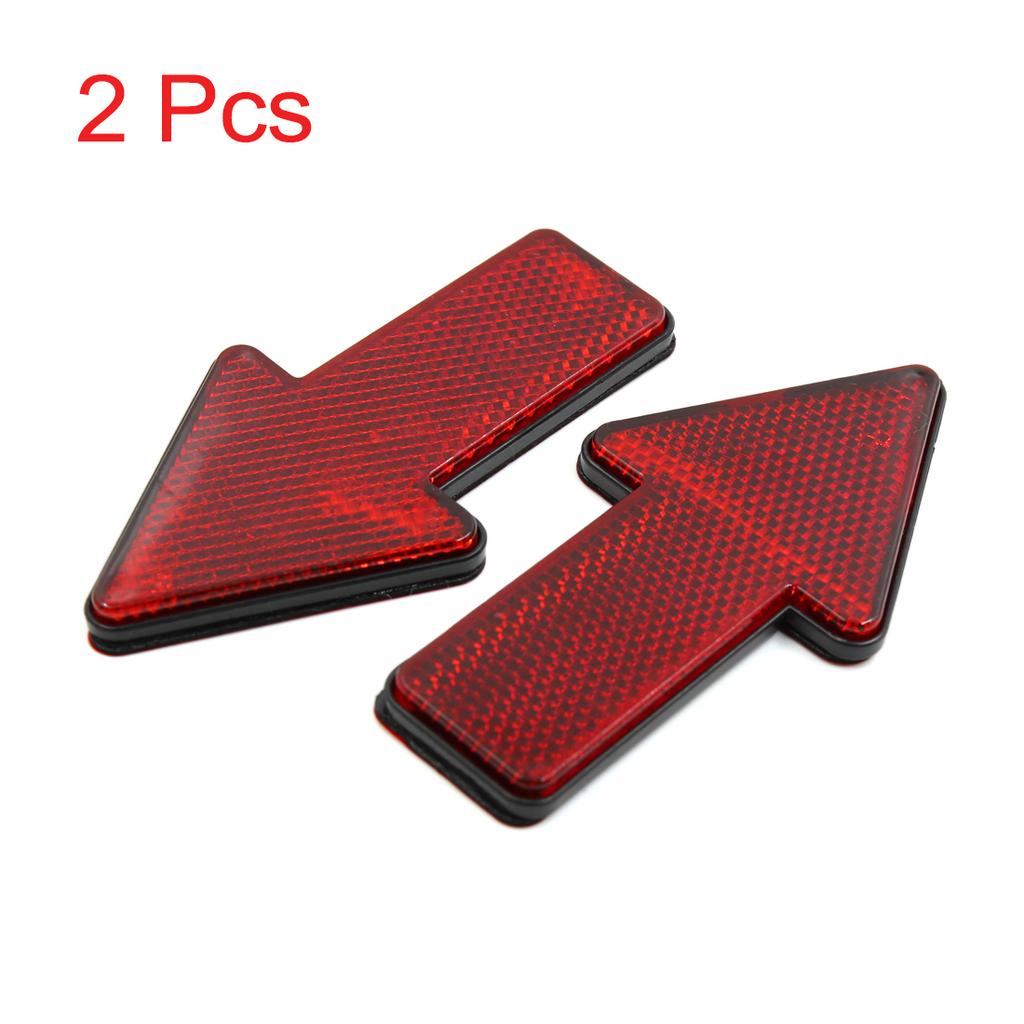 Uxcell 2/6pcs Red Plastic Arrow Shape Vehicle Car Reflector Reflective Plate Sticker