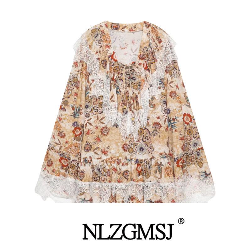 2026 Spring European & American Style Loose Lace-Trimmed Dress Medium