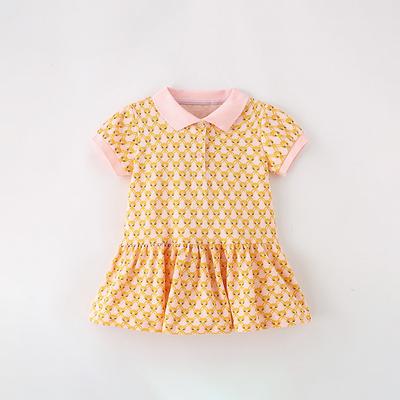 Girls' Skirts Summer New Style Young Girls Short-sleeved Children's Dress
