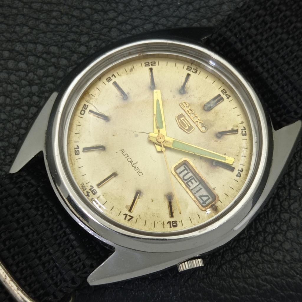 JAPAN VINTAGE SEIKO 5 AUTOMATIC 7009A MENS ORIGINAL DIAL WATCH a500791-5 R154-a500791