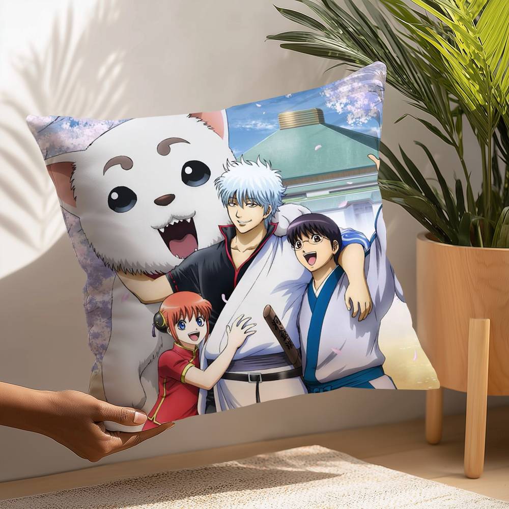 

Anime GinTama Pillow Case Plush Fabric Soft Pillowcase Double Sided Print Cushion Cover Household Gifts 12x12Inch