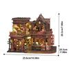 Diy Wooden House Bookcase With Lights Coffee Shop Model Handcrafted Hut Assembly Cabin Diy Book Stand Kids Toys Girl Gifts