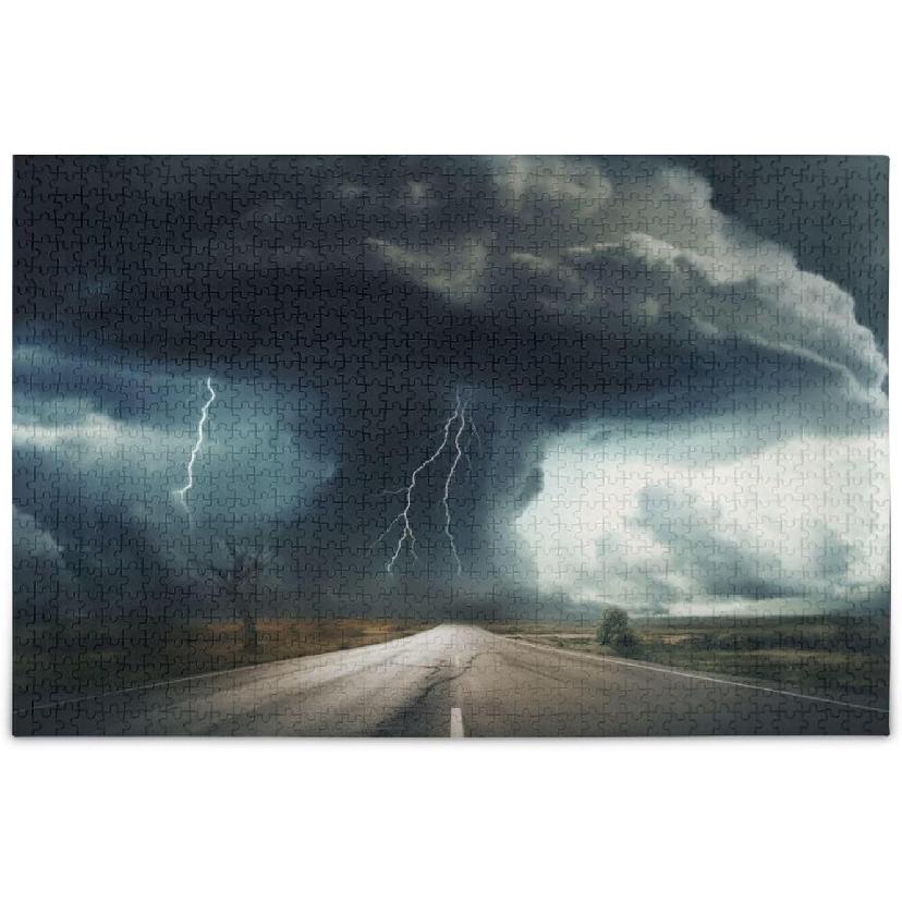 500 Pieces Lightning Tornado Puzzles Parent Child Interactive Jigsaw Puzzles Stress Relief Jigsaw Puzzles Birthday Gifts