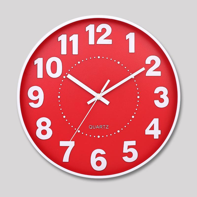 12 Inch 30CM Silent Wall Clock, Creative and Fashionable, Three-dimensional Digital Minimalist Clock for Home Living Room