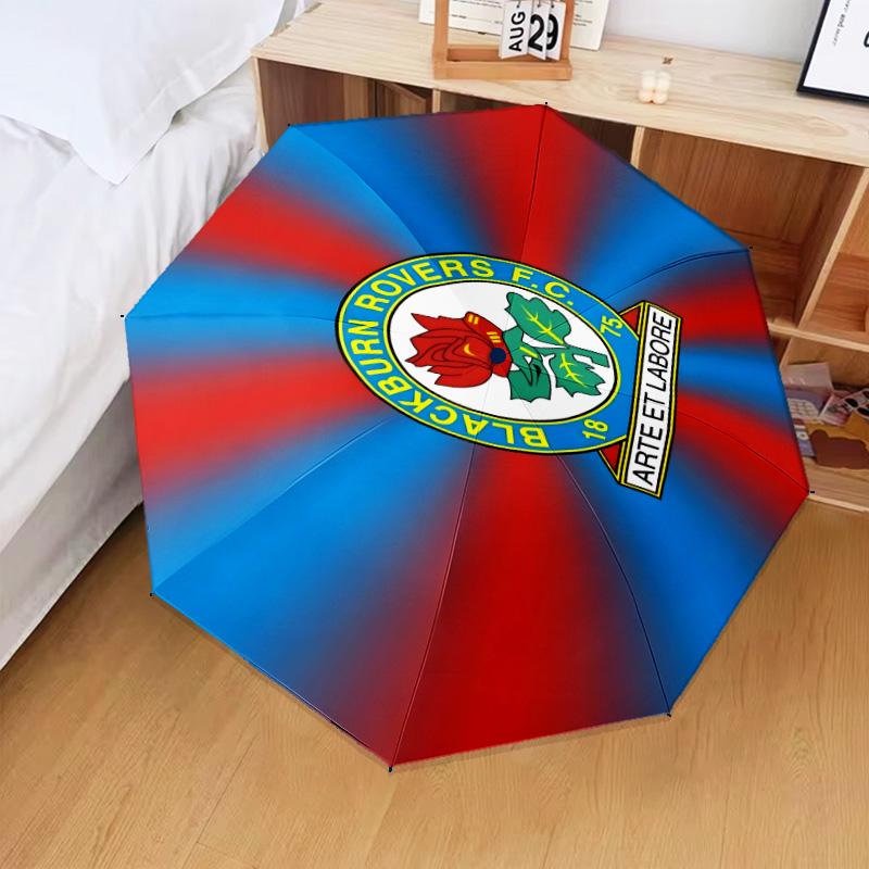 1PC Blackburn Rovers Crest Football Club Umbrella Folding umbrella, automatic umbrella 8-Frame for Travel, camping Fan gifts Christmas Gifts