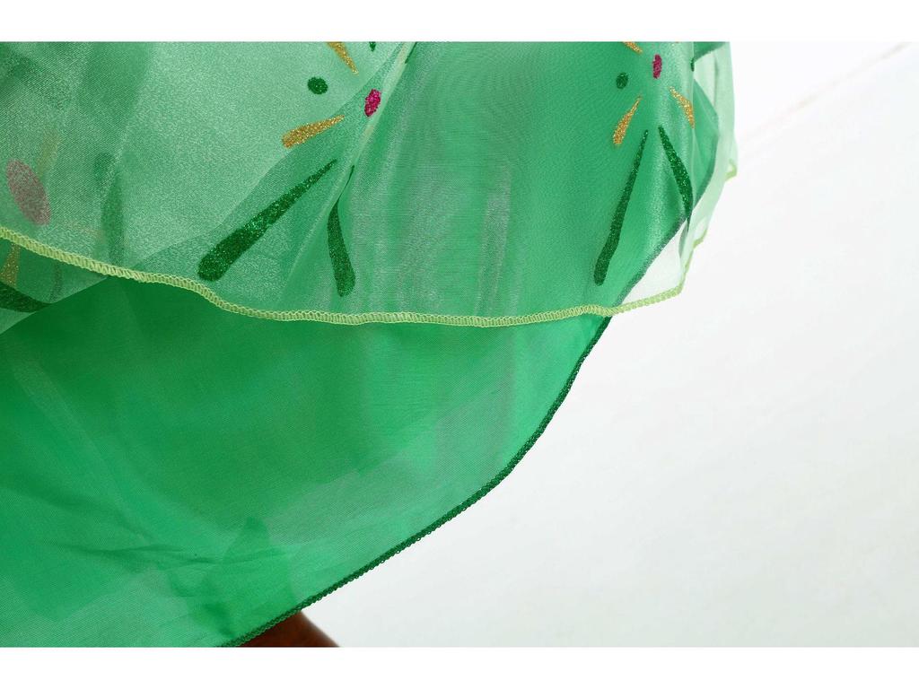 Green Pleated Skirt Frozen Girls' Performance Dress