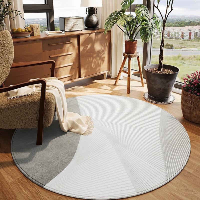 

Круглый ковер для спальни, прикроватный коврик, коврик для туалетного столика в гардеробной, противоскользящий, грязеотталкивающий 60 * 60cm