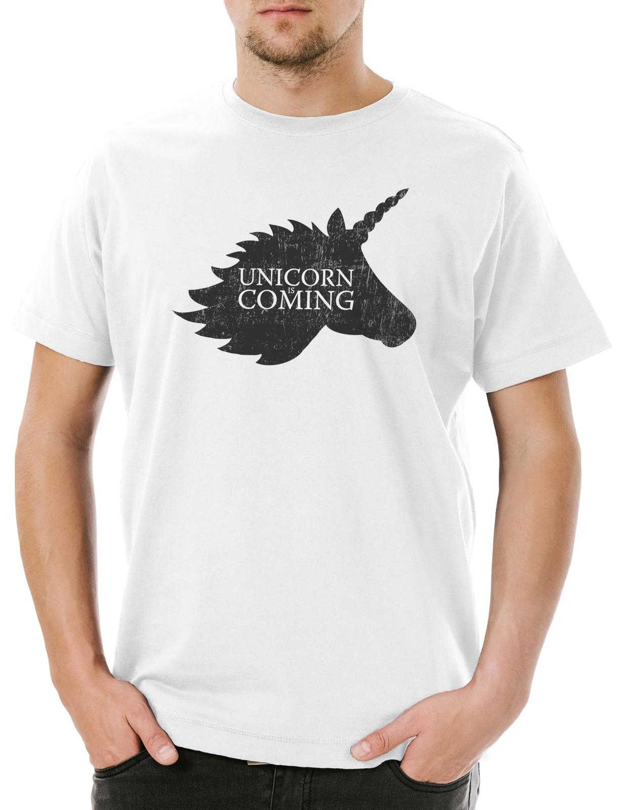 Unicorn Is Coming Mens T-Shirt Fun Game of Swords House Houses Thrones Houses XL
