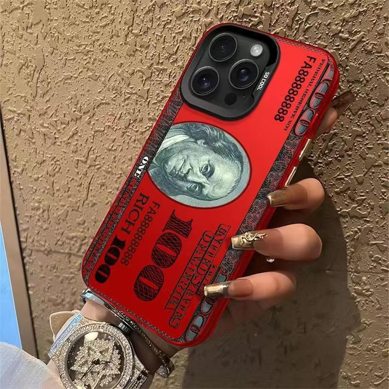 Apple iPhone Cross-Border Case: USD Banknote Design for 15Pro, 14Pro, 13, 16, 17 - Get Rich Edition iPhone X