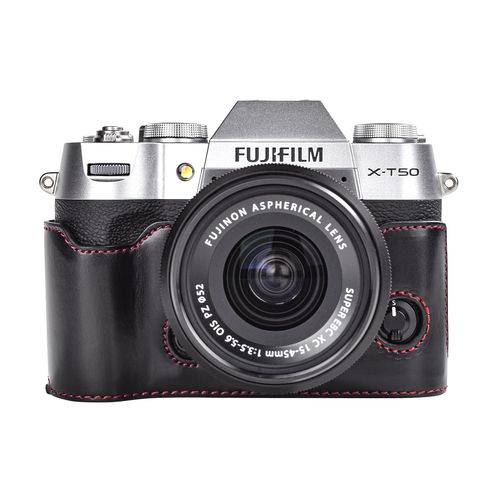 

Rieibi XT50 Handmade PU Leather Half Case Bag Cover Bottom Open Version для Fujifilm Digital Protective Grip Camera Case для XT50 X-T50 / Case,