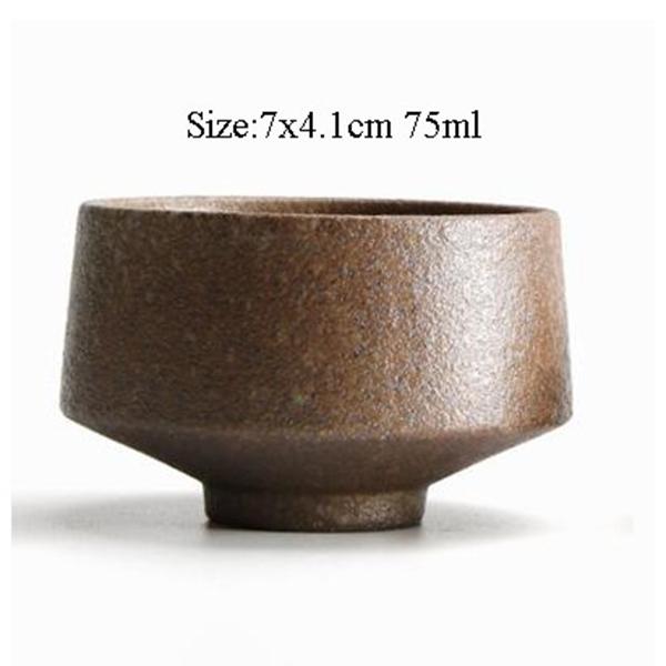 Ceramic Tea Cup Coarse Pottery Japanese Style Black Pottery Kung Fu Tea Set