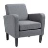 Single Armchair, Recliner Chair, Upholstered Chair with Wooden Legs, Linen-Look Fabric, 66 x 72 x 74 cm, Light Grey
