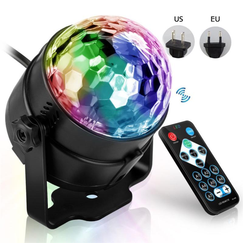 RGB Disco Ball Party Lights DJ Disco Light LED Projector Strobe Lamps Birthday Party Car Club Bar Karaoke Xmas Sound Lights