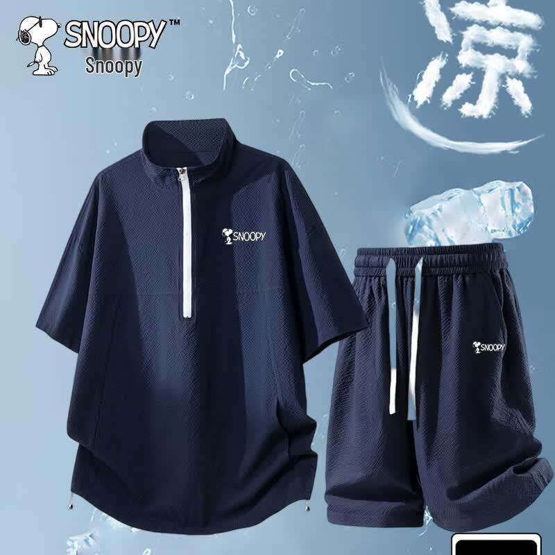 Snoopy Men s Summer Polo Shirt & Shorts Set 2XL темно-синий