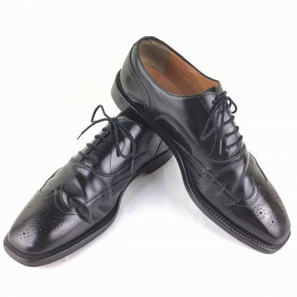

Mckay Construction All Leather Made in Italy Wingtip Business Shoes Black size 9.5 27.5-28.5 Men s