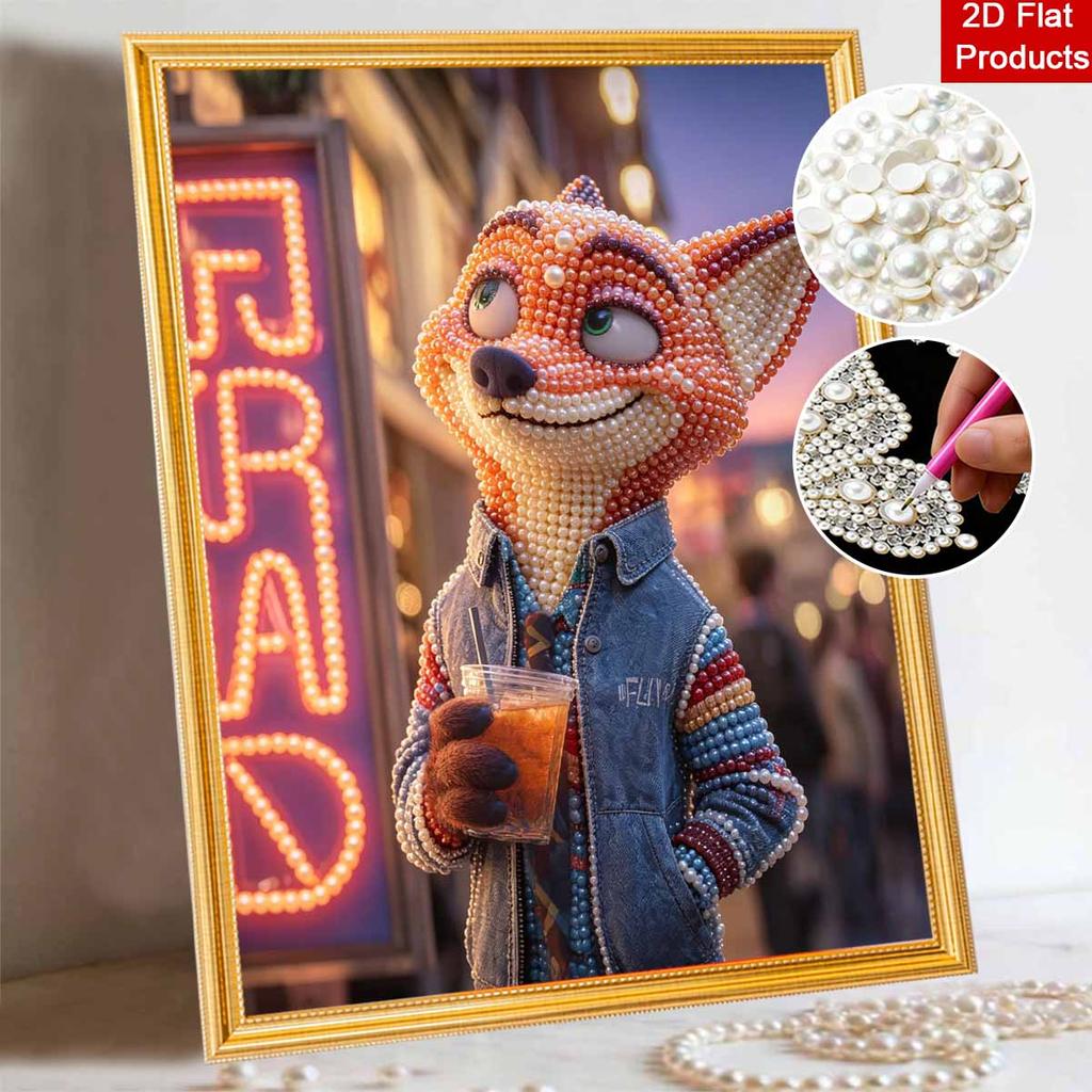 Disney Pearl Painting Zootopia Nicks Creative Pearl Art Painting 5D DIY Pearl Embroidery Mosaic Cross Stitch Kit Home Decor