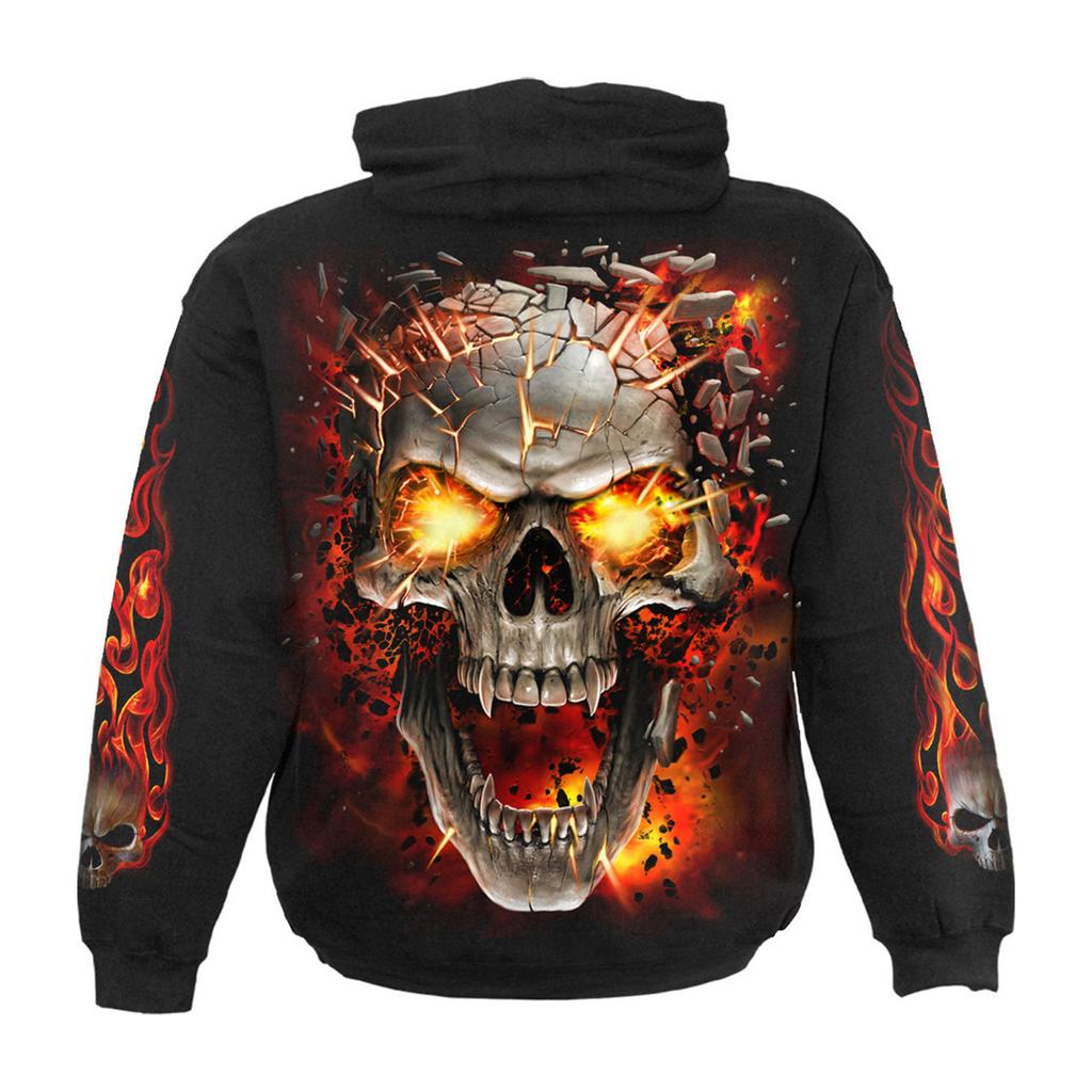 Spiral Direct Childrens/Kids Skull Blast Back & Sleeve Print Pull Over Hoodie