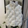 Fashion Stand Collar Cotton-Padded Vest Jacket Women's Warm Outerwear 2025 Winter Lightweight Sleeveless Waistcoat Female