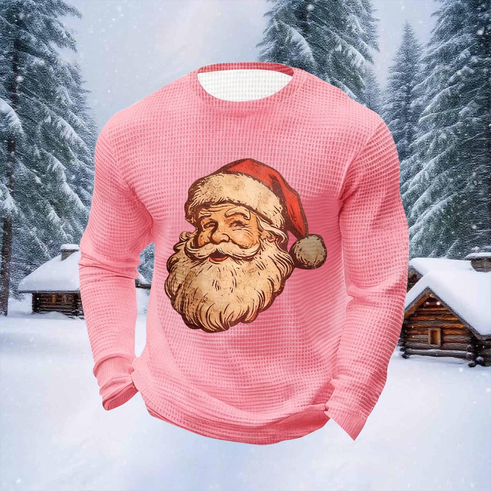 

Мужские топы с рождественским принтом, с круглым вырезом и длинными рукавами, мужские спортивные топы больших размеров в повседневном стиле с круглым вырезом XL