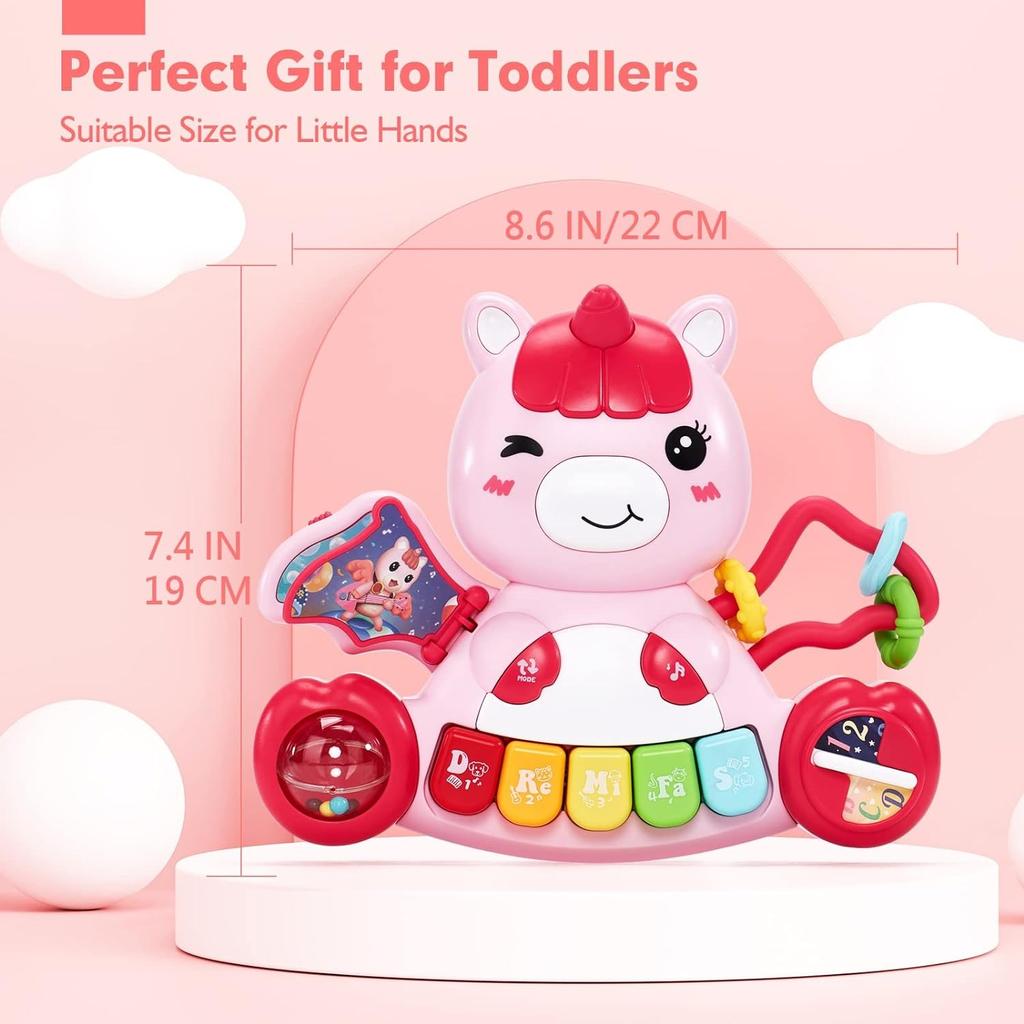 Toys Baby Boys Girls Activity Early Learning Educational Toys Unicorn Musical Light Infant Piano Toys Music Instrument Gift