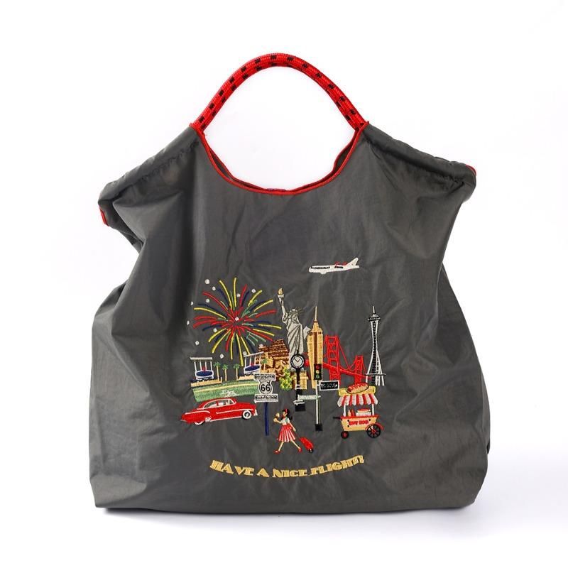 Nylon handbag bag new embroidered large capacity ball chain shoulder tide messenger tote bag