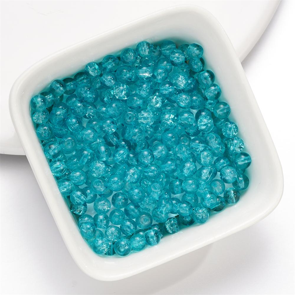 A String 4mm Double Color Round Cracking Glass Beads Necklace Loose Beads For DIY Jewelry Making Bracelet Handmade Accessories