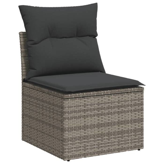 VidaXL Salon de Jardin avec Coussins 12 pcs, Canapés de Terrasse, Ensemble de Meubles de Patio, Mobilier d'Extérieur, Gris 3256039