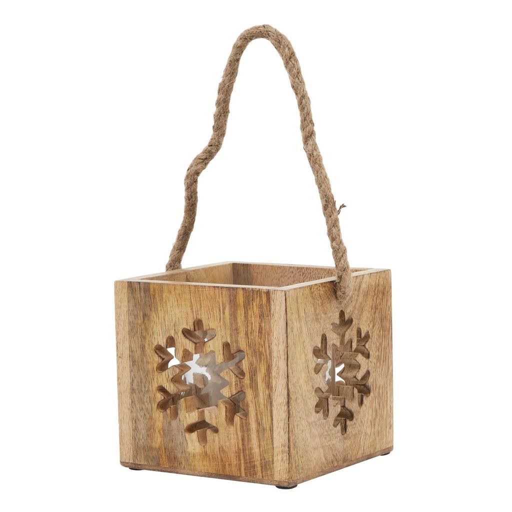 Hill Interiors Wooden Snowflake Tealight Holder