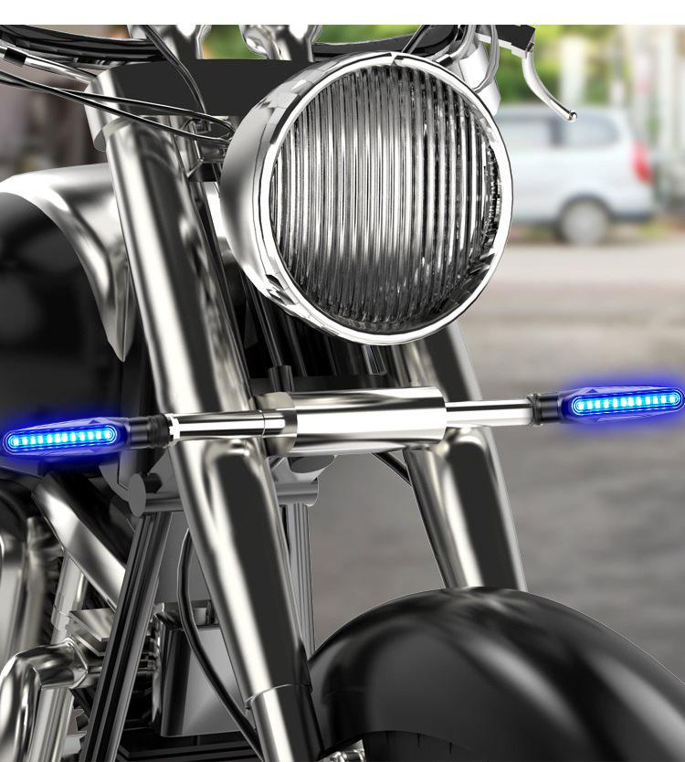 2Pcs Motorcycle Turn Signal Lights 12V LED Tail Flashing Lights Waterproof Rear Lamps Super Bright Bendable Motorcycle Accessories