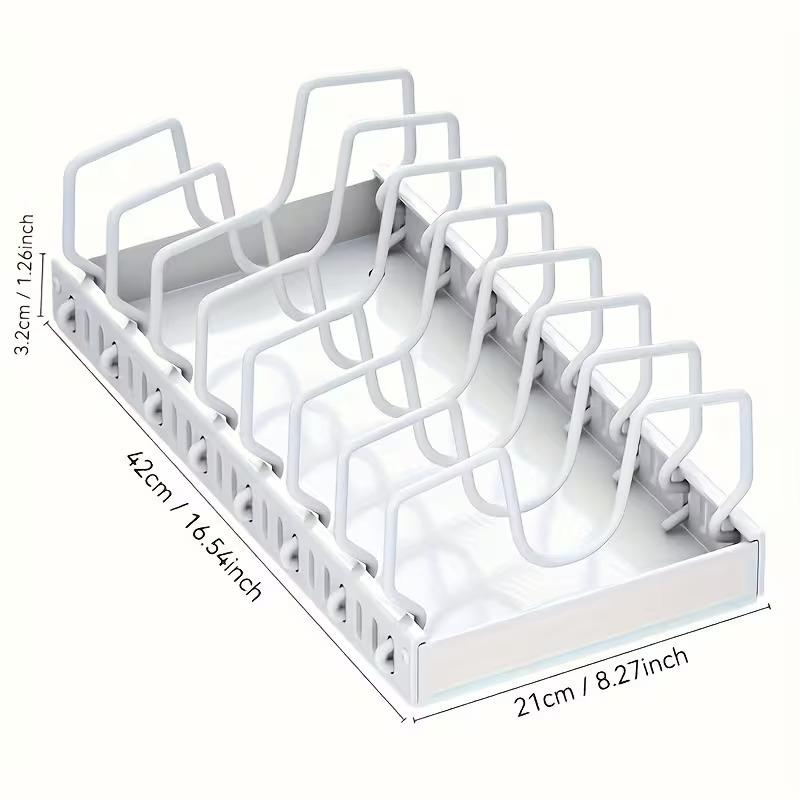 Pull-Out Kitchen Countertop Rack for Pots, Dishes, Plates, Pans, and Woks