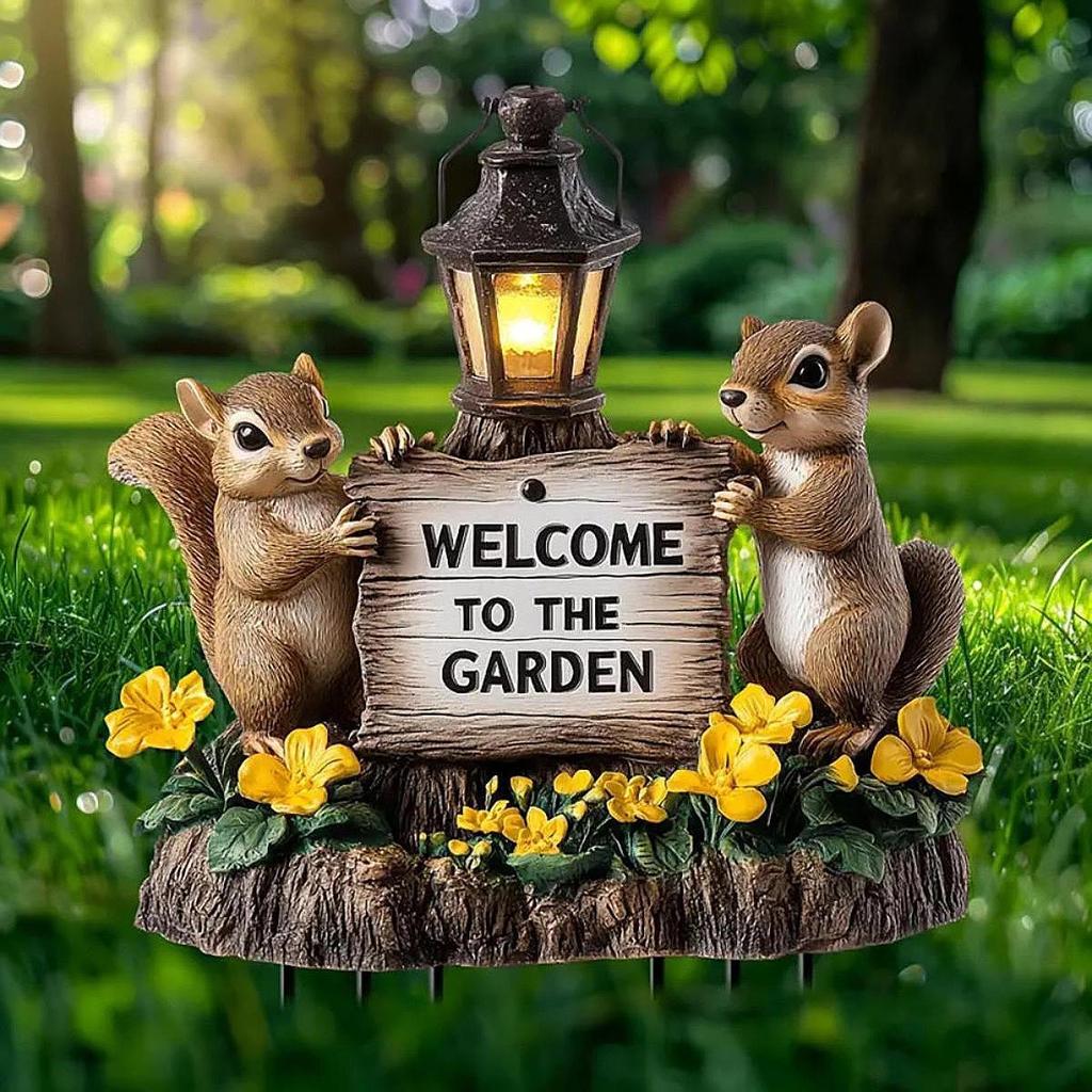 2D Acrylic Squirrel Decor, Decorative Garden Stake Decoration Lawn Ornament for Bonsai Courtyard