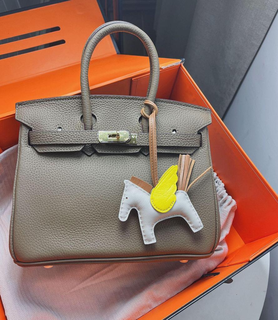 Engel Pegasus Handgenähter Lammfell Taschenanhänger - Niedliche Damenhandtaschen Dekoration & Autoschlüsselanhänger