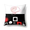 Polyester Pillow Case Car Black and Red Geometric Circle Lines Decorative Home Print Pillow Bedside Cushion Cover