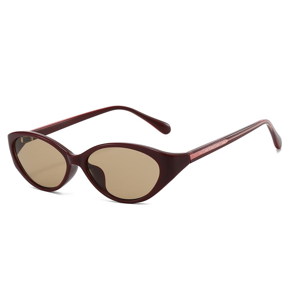 2026 New Fashion Cat-eye Small Frame Sunglasses Oval Glasses UV400 Outdoor Sunscreen Glasses Personalized Street Photography Props