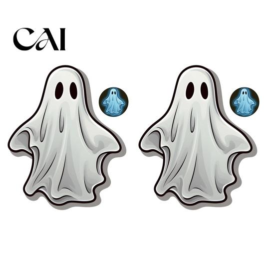 Festival Atmosphere Layout Ornaments Luminous Ghost Wall Stickers for Halloween Decoration, Glow in The Dark PVC Decals Indoor Outdoor