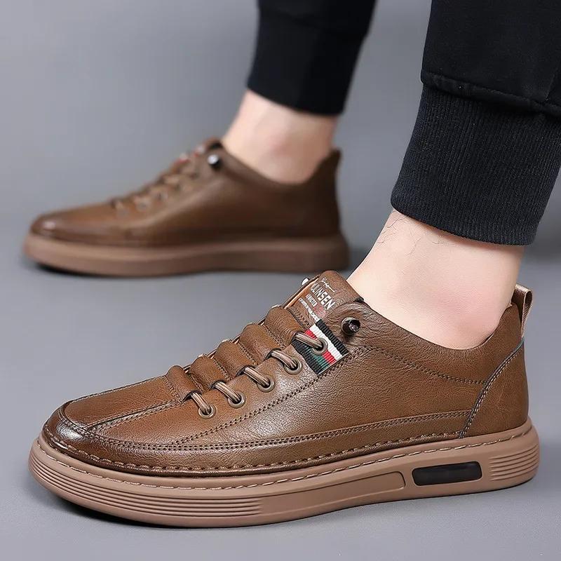Fashion Men's Genuine Leather Shoes Designer Brand Loafers Casual Sports Moccasins Sneakers For Men Comfortable Fashion Shoes