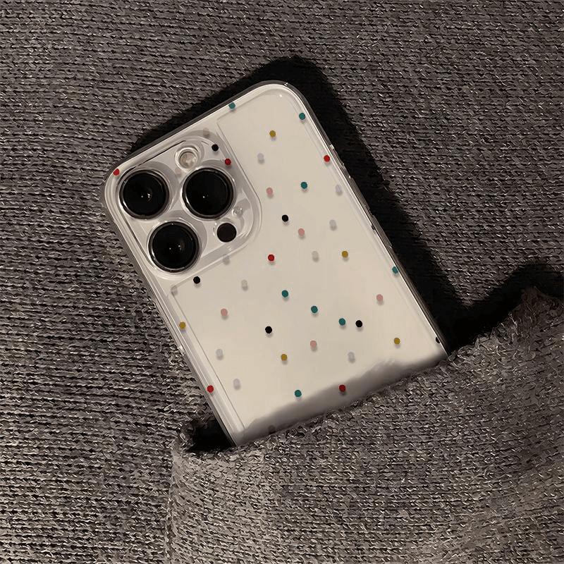 Colorful Polka Dot Case for Apple IPhone 11 Pro Max, IPhone 15, New Model 14, Full Coverage, 13 Soft Case, 12 Transparent