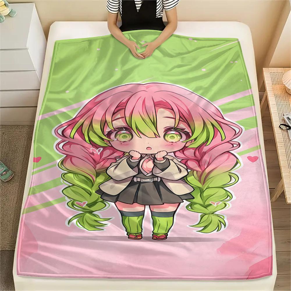1PC Demon Slayer Print Flannel Blanket, High Quality All Seasons, Home Decor, Warmth and Comfort, Perfect for Christmas Gifts