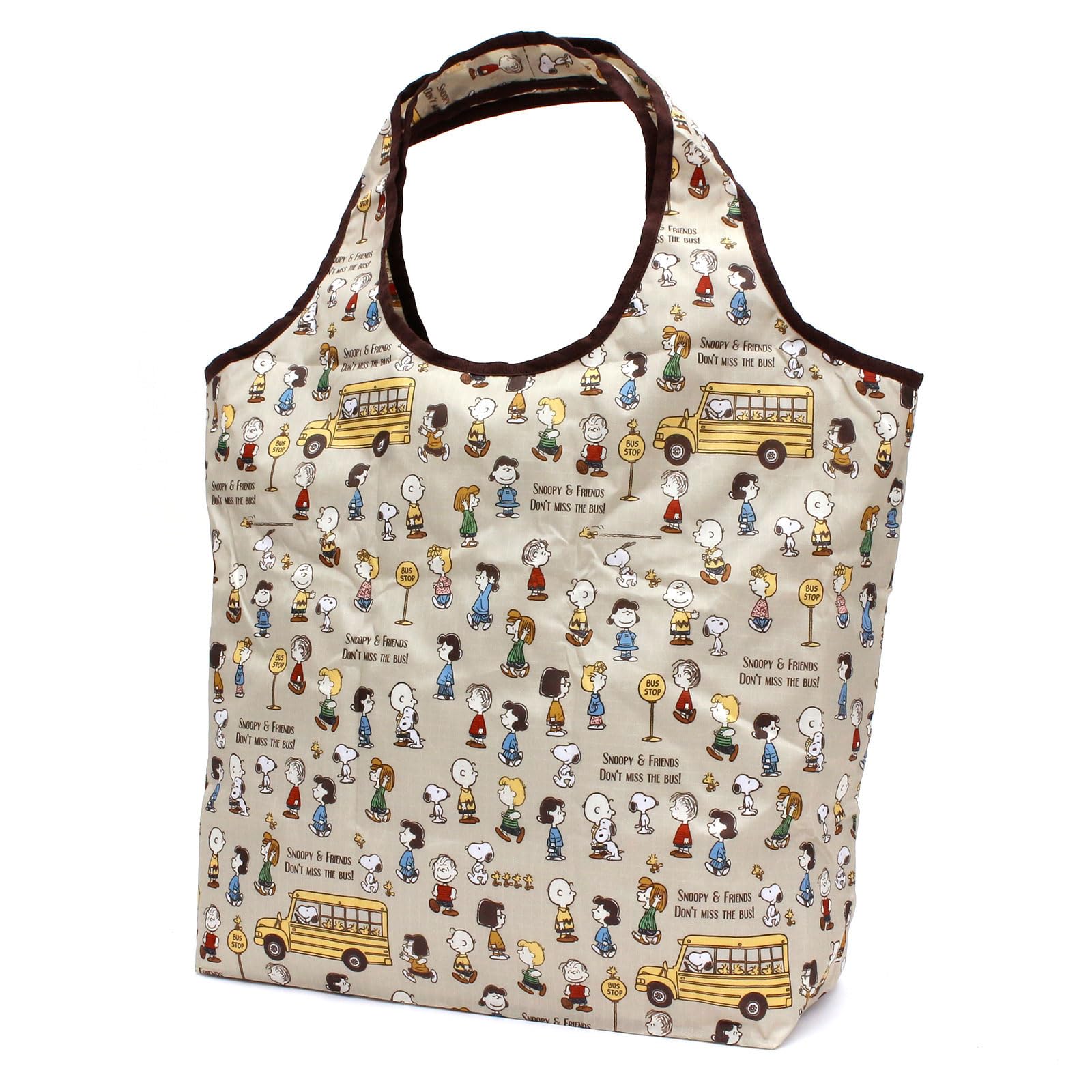 

Foldable eco bag Snoopy PEANUTS Brown [Siffle] cold/thermal Women s PN125.Bathstop