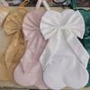 Velvet Bow Christmas Stocking Gift Bag - Festive Home Decor