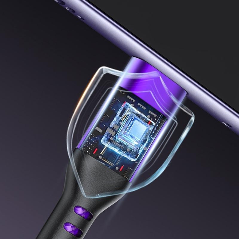 60W Fast Charge USB C Cable for Phones Nylon Braided Charging Cord Data Wire Line with Wide Compatibility 1m